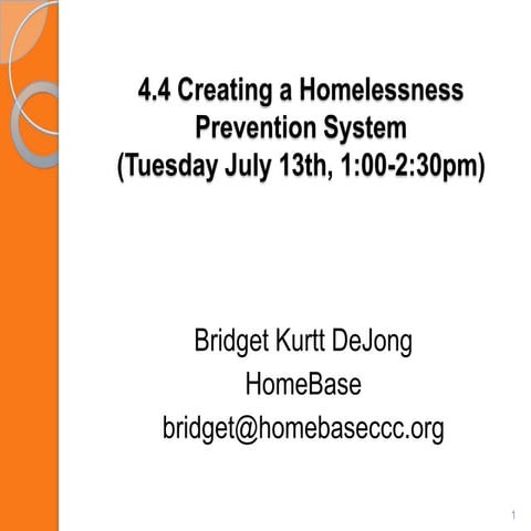 4.4 Creating a Homelessness Prevention System (Bridget Kurtt de Jong)