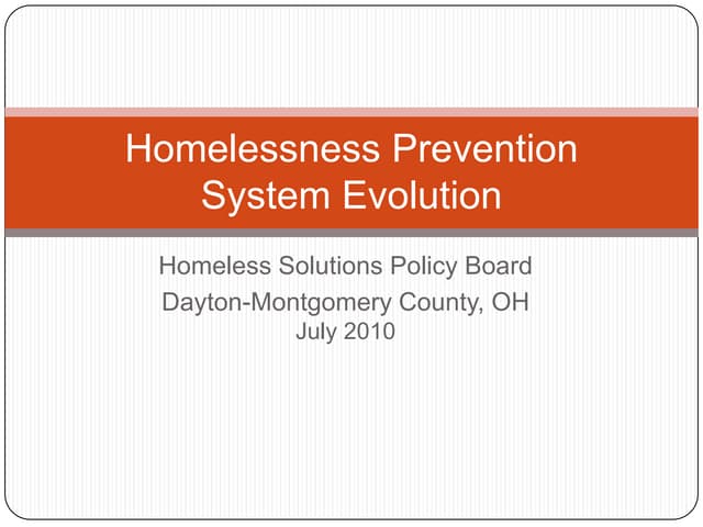 4.4 Creating a Homelessness Prevention System (Homeless Solutions Policy Board)