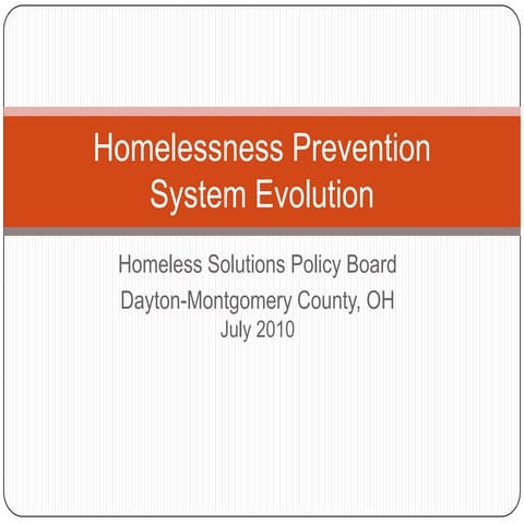 4.4 Creating a Homelessness Prevention System (Homeless Solutions Policy Board)