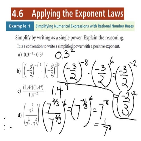 4.6 exponent laws review