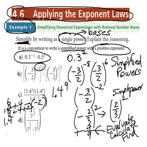 4.6 Exponent Laws Review notes 1