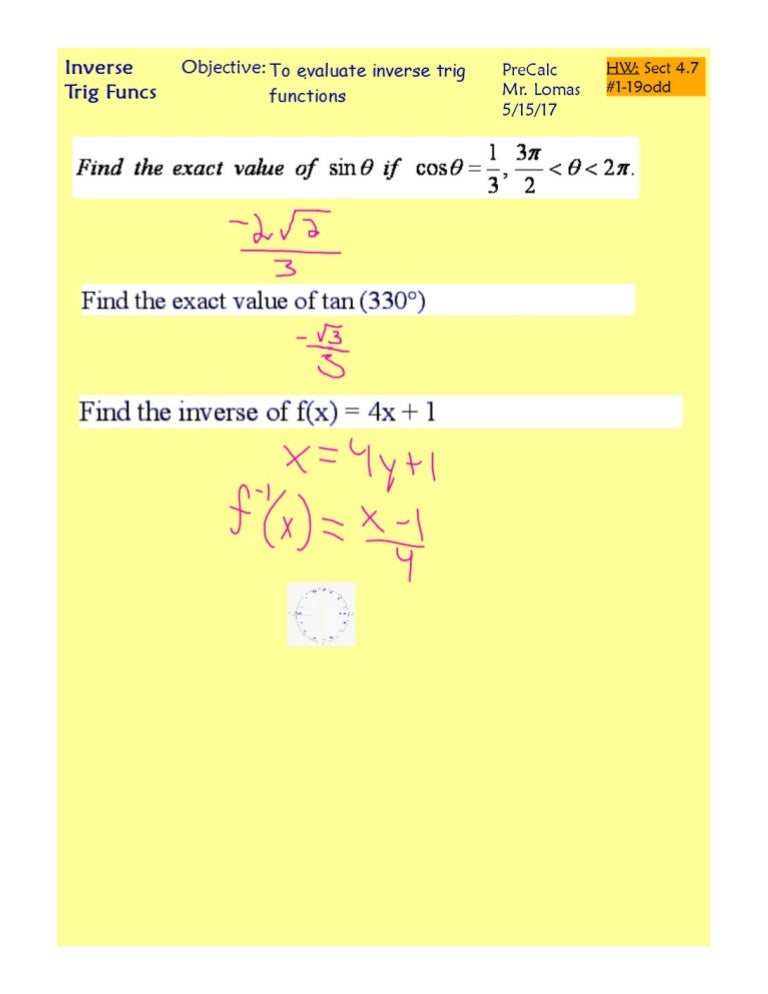 Inverse trigonometric formulas picture