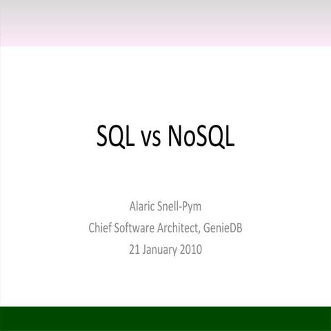 NOSQL vs SQL | PPT
