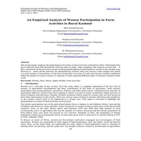 Role of farm women in indian agriculture | PPT