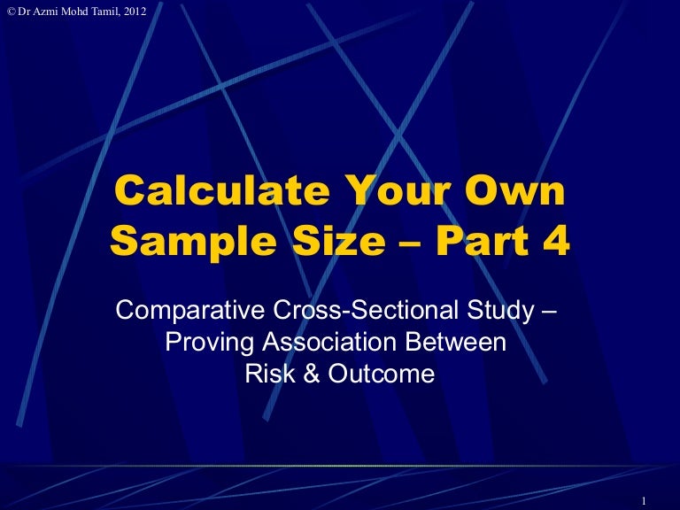 4 Calculate Samplesize For Cross Sectional Studies
