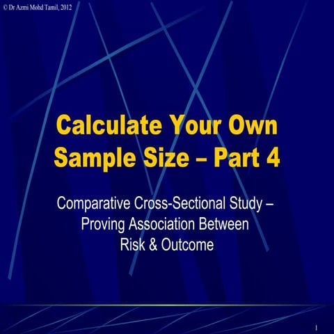 4. Calculate samplesize for cross-sectional studies