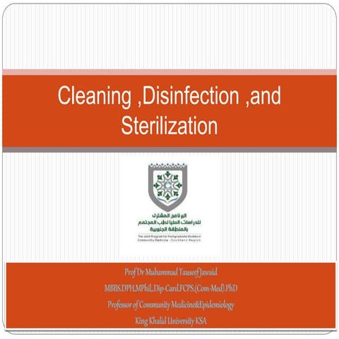  Cleaning ,Disinfection ,and Sterilization