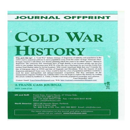 Urban Vulnerability - Cold War magazine cover -