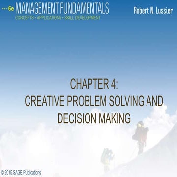 4  creative problem solving and decision making