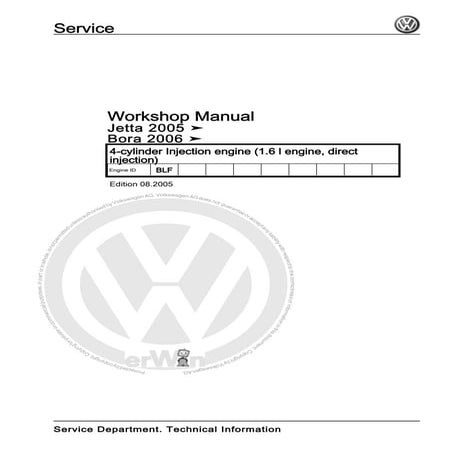 4 cylinder injection engine (1.6 l engine, direct injection) blf | PDF