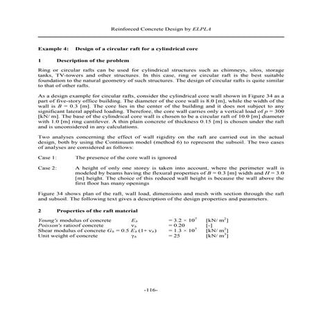 Design of a circular raft for a cylindrical core