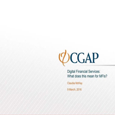 What does Digital Finance mean for MFIs?