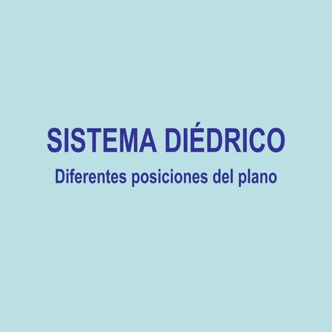Diédrico: Tipos de Planos