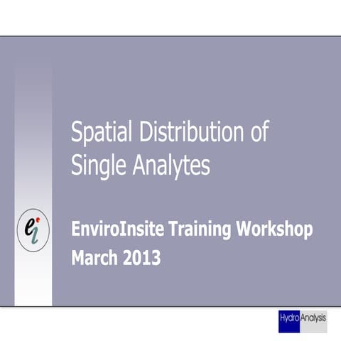 EnviroInsite training workshop - Data visualization methods for one analyte