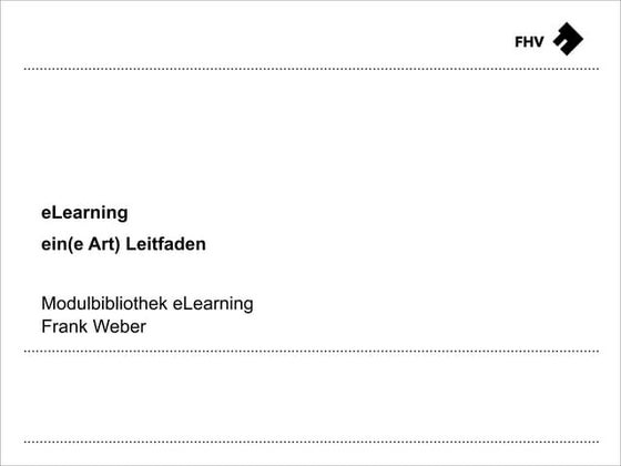 eLearning - Ein(e Art) Projektleitfaden