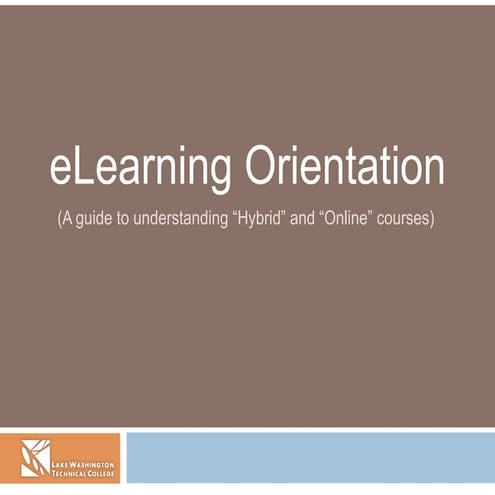 LWIT BTAD: eLearning Orientation