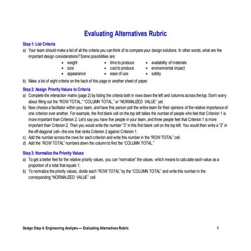 4  evaluation rubric