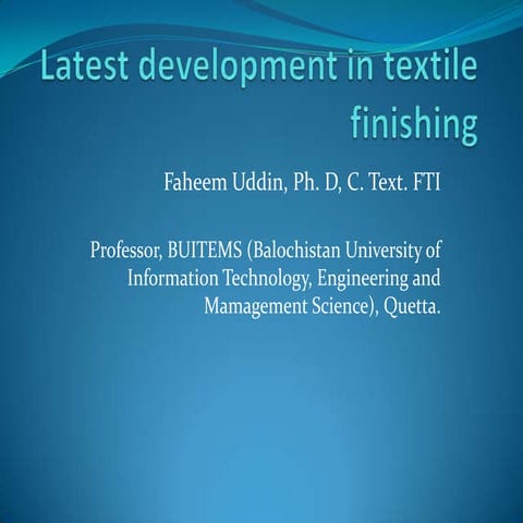 Technical Innovation In Fabric & Fiber.. | PPTX