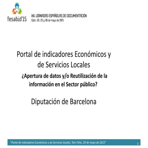 Portal de indicadores económicos y de servicios locales