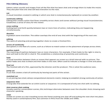 4   film editing glossary