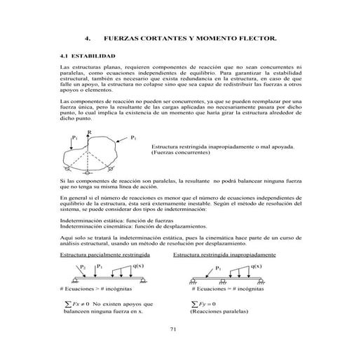 4. fuerzas cortantes y momento flector