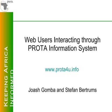 Web users interacting in PROTA information system