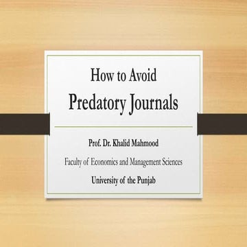 How to avoid predatory journals