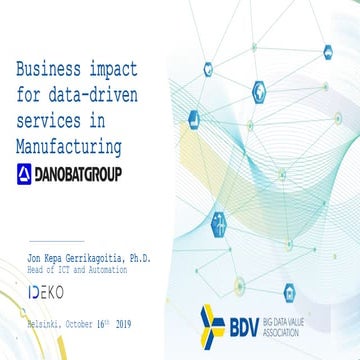 Business impact for data-driven services in Manufacturing