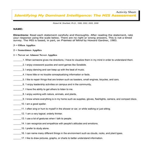 4 identifying dominant intelligences