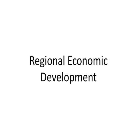 Regional Economic Development 