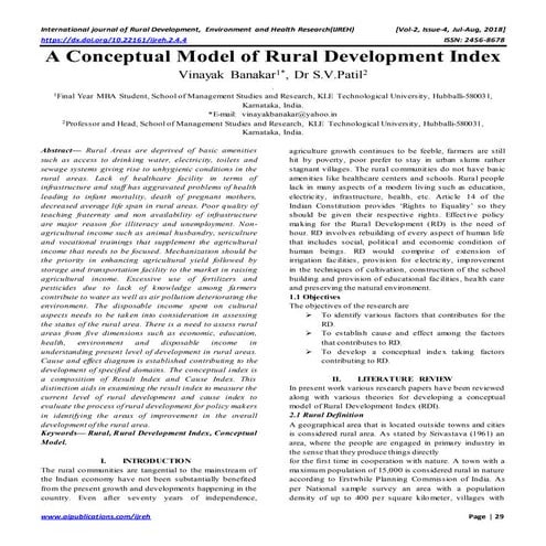 A Conceptual Model of Rural Development Index