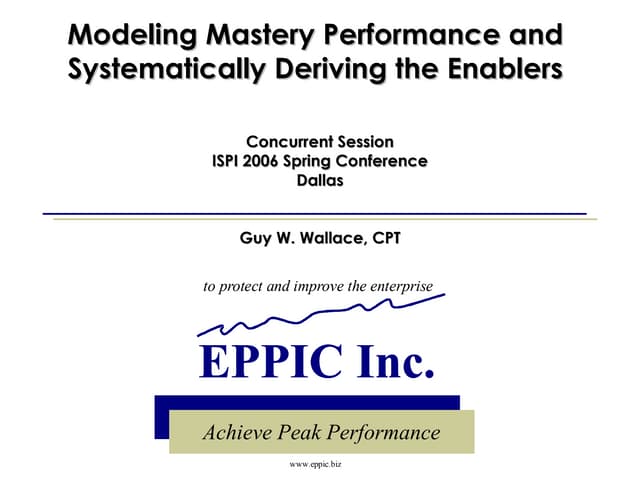 Modeling Mastery Performance