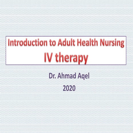 introduction for iv infusion therapy - simplified | PPTX
