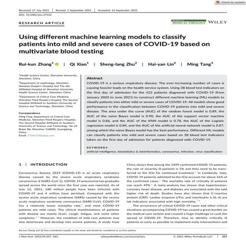4-Journal of Medical Virology - 2021 - Zhang - Using different machine learni...