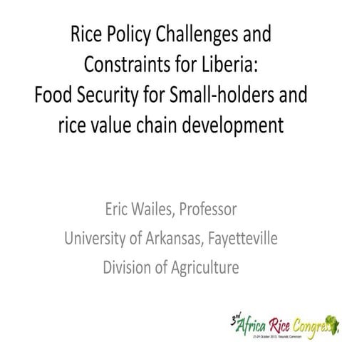 Th4_Rice Policy Challenges and Constraints in Liberia