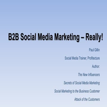 B2B Social Media Marketing – Really!