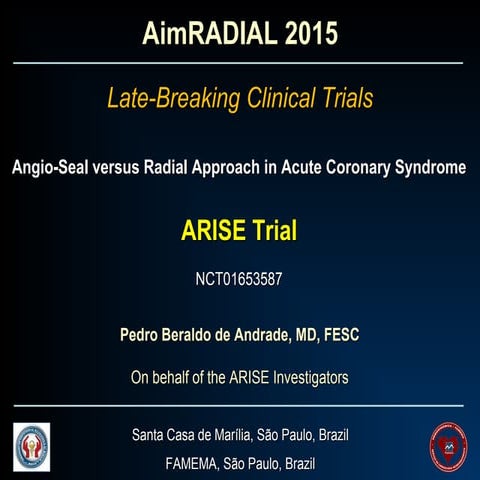 De Andrade PB - AIMRADIAL 2015 - Angio-Seal vs radial approach