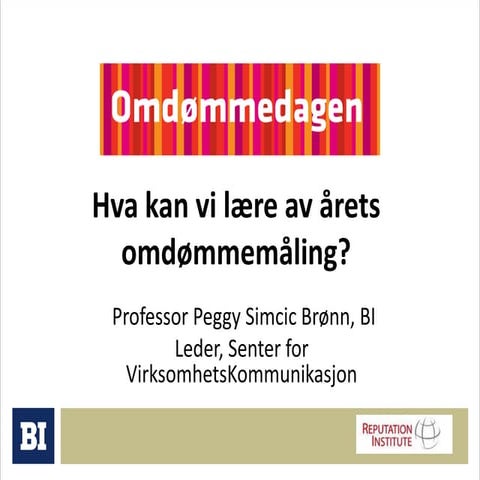 Hva kan vi lære av årets omdømmemåling?