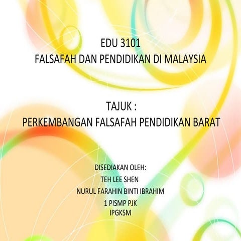 Perkembangan Falsafah Pendidikan Barat