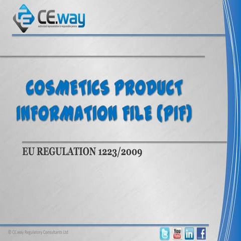 Cosmetics product information file (PIF)