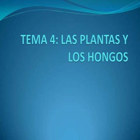 Tema 4. Plantas y Hongos 