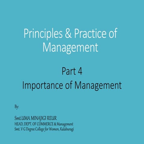 Importance of Management