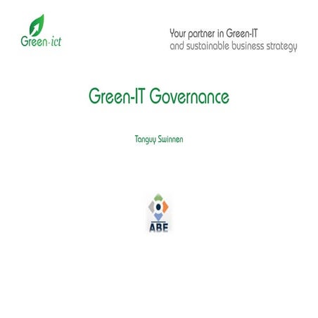 Présentation Green ICT - Tanguy Swinnen