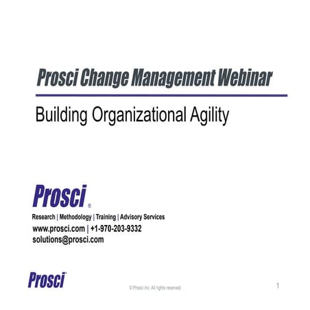 Prosci Change Management Webinar - Building Organizational Ability