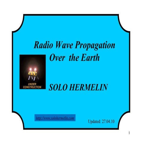 4 radio wave propagation over the earth