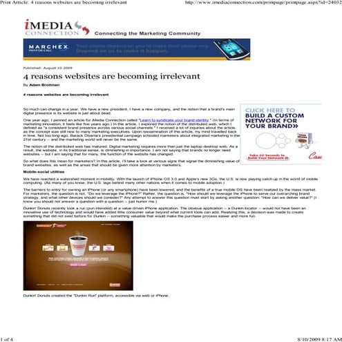 4 Reasons Websites Becoming Irrelevant