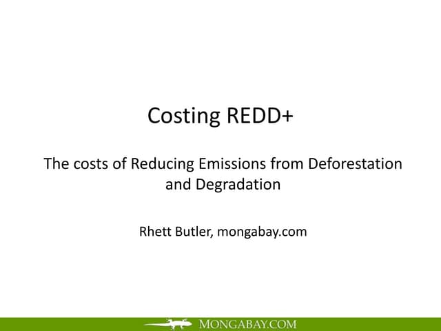 REDD Panama 2011 - Rhett Butler / Costos netos REDD+