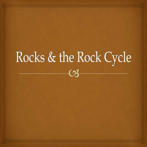 4. Rock and the Rock Cycle Notes  