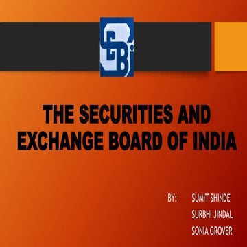 SECURITIES AND EXCHANGE BOARD OF INDIA (SEBI) | PPTX