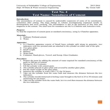 4 soundness of cement.